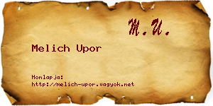 Melich Upor névjegykártya